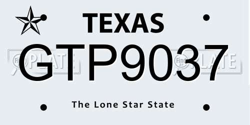 GTP9037 Texas License Plate