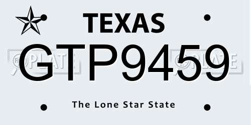 GTP9459 Texas License Plate