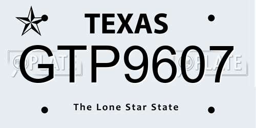 GTP9607 Texas License Plate