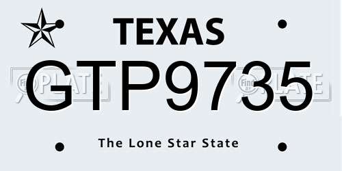 GTP9735 Texas License Plate