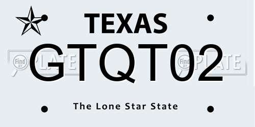 GTQT02 Texas License Plate