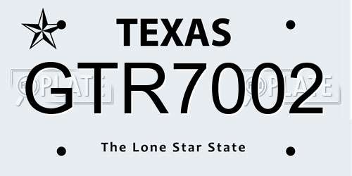 GTR7002 Texas License Plate