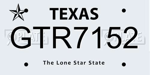 GTR7152 Texas License Plate