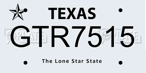 GTR7515 Texas License Plate