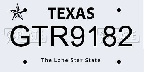 GTR9182 Texas License Plate