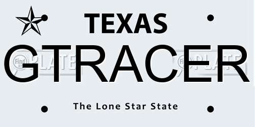 GTRACER Texas License Plate