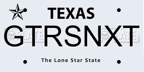 GTRSNXT Texas License Plate