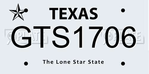 GTS1706 Texas License Plate