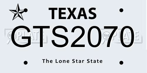 GTS2070 Texas License Plate