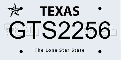 GTS2256 Texas License Plate