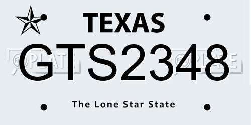 GTS2348 Texas License Plate