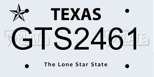 GTS2461 Texas License Plate