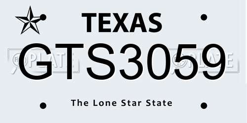 GTS3059 Texas License Plate