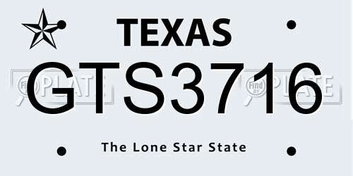 GTS3716 Texas License Plate