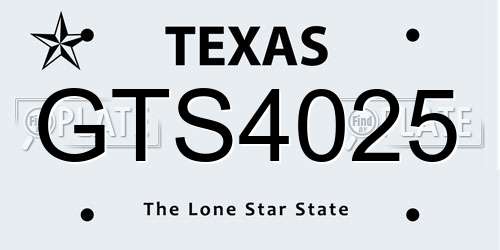 GTS4025 Texas License Plate