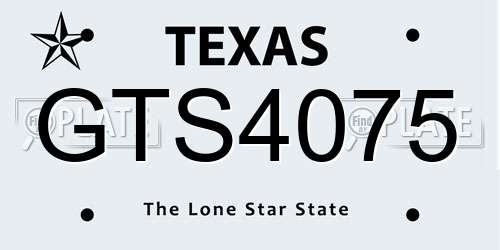 GTS4075 Texas License Plate