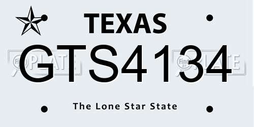 GTS4134 Texas License Plate