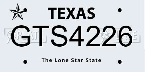 GTS4226 Texas License Plate