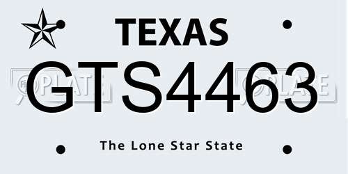 GTS4463 Texas License Plate