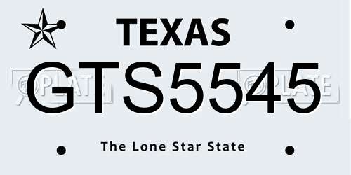GTS5545 Texas License Plate