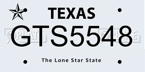 GTS5548 Texas License Plate