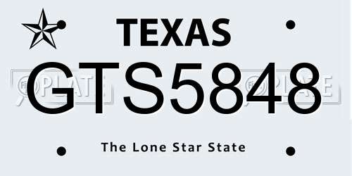 GTS5848 Texas License Plate