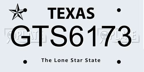 GTS6173 Texas License Plate