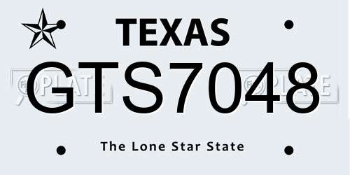 GTS7048 Texas License Plate