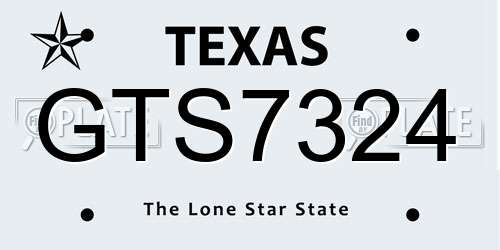 GTS7324 Texas License Plate