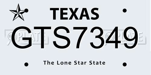 GTS7349 Texas License Plate