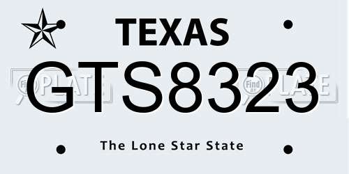 GTS8323 Texas License Plate