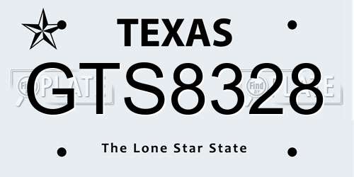 GTS8328 Texas License Plate