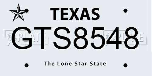 GTS8548 Texas License Plate