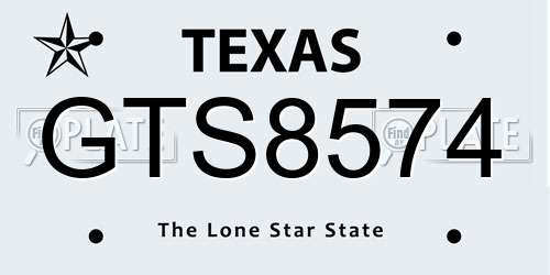 GTS8574 Texas License Plate