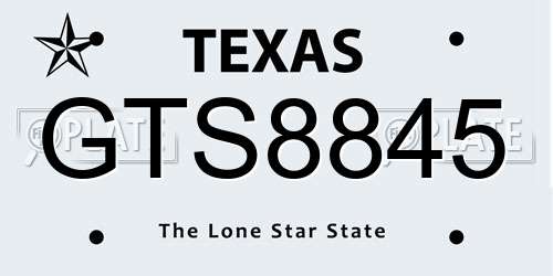 GTS8845 Texas License Plate