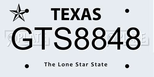 GTS8848 Texas License Plate