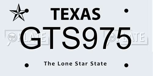 GTS975 Texas License Plate