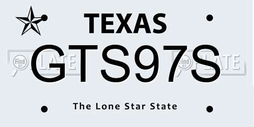 GTS97S Texas License Plate