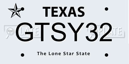 GTSY32 Texas License Plate