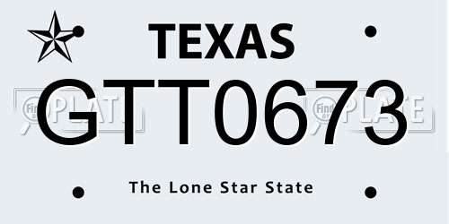 GTT0673 Texas License Plate