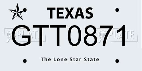GTT0871 Texas License Plate