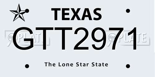 GTT2971 Texas License Plate