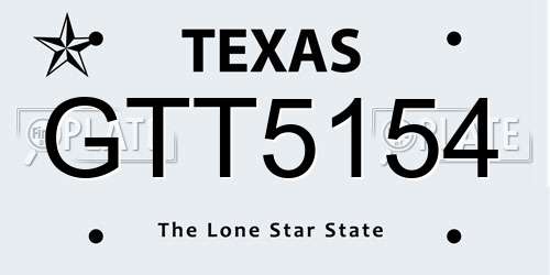 GTT5154 Texas License Plate