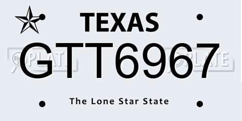 GTT6967 Texas License Plate