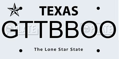 GTTBBOO Texas License Plate