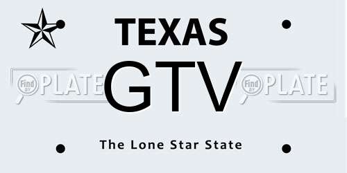 GTV Texas License Plate