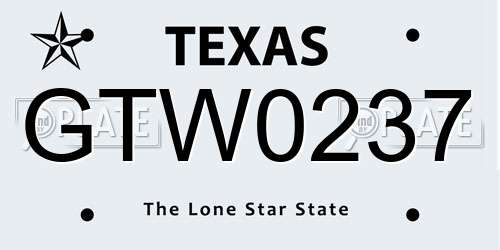 GTW0237 Texas License Plate