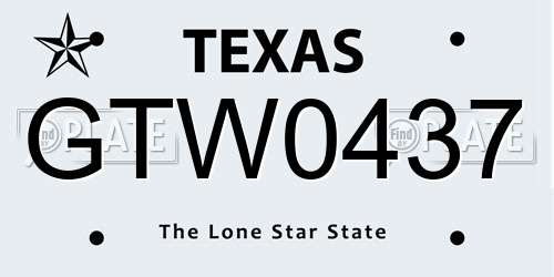 GTW0437 Texas License Plate