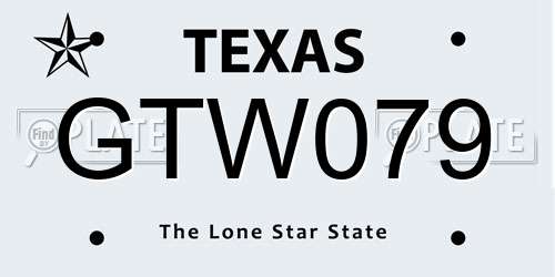 GTW079 Texas License Plate