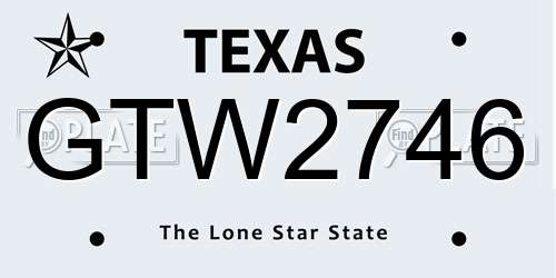 GTW2746 Texas License Plate